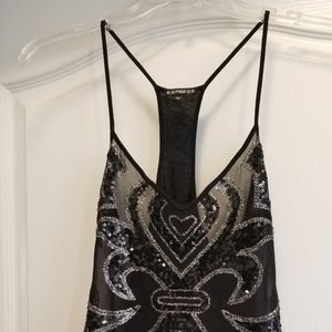 Express Black Tank with Sequin Embellishments